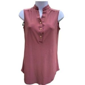 Tank Top Sleeveless V-Neck Burgundy Size M